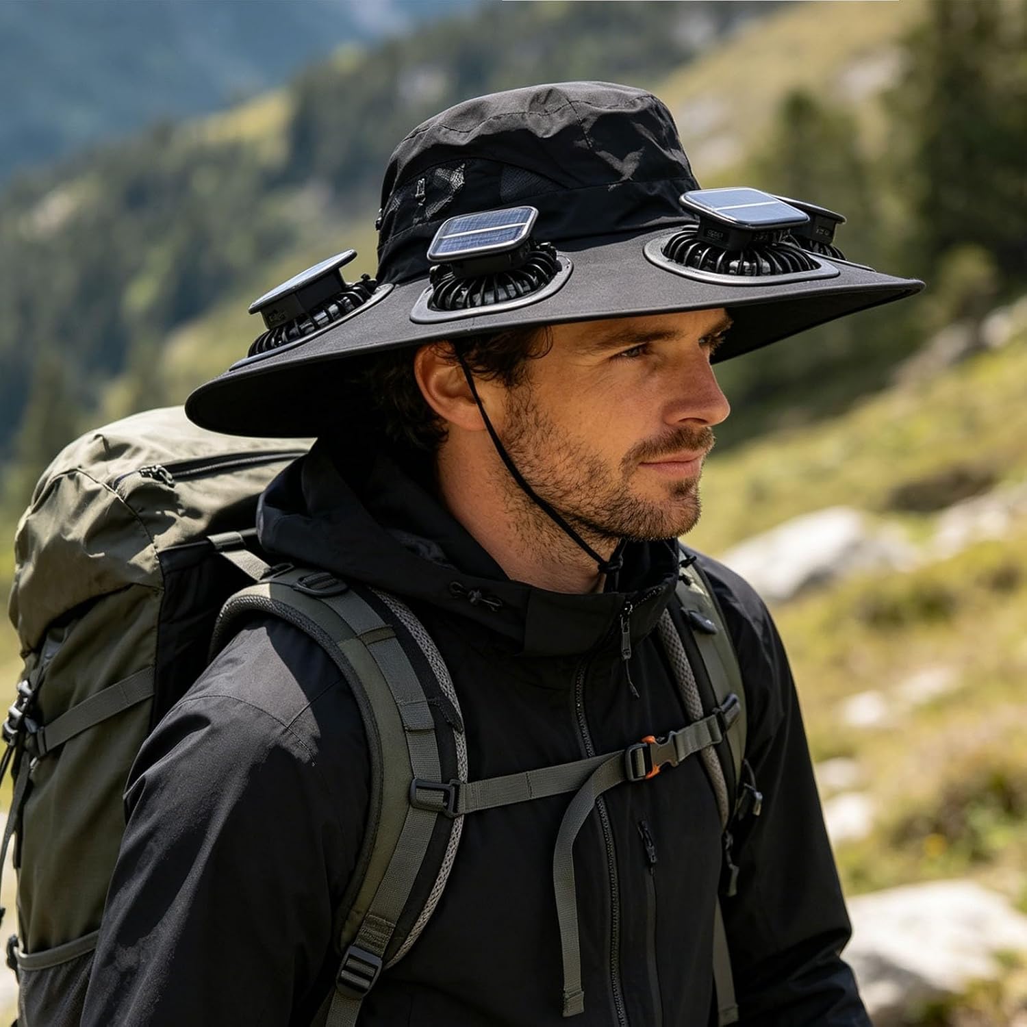 Outdoor Camping Ventilator - Gorra Visera con 6 Ventiladores para