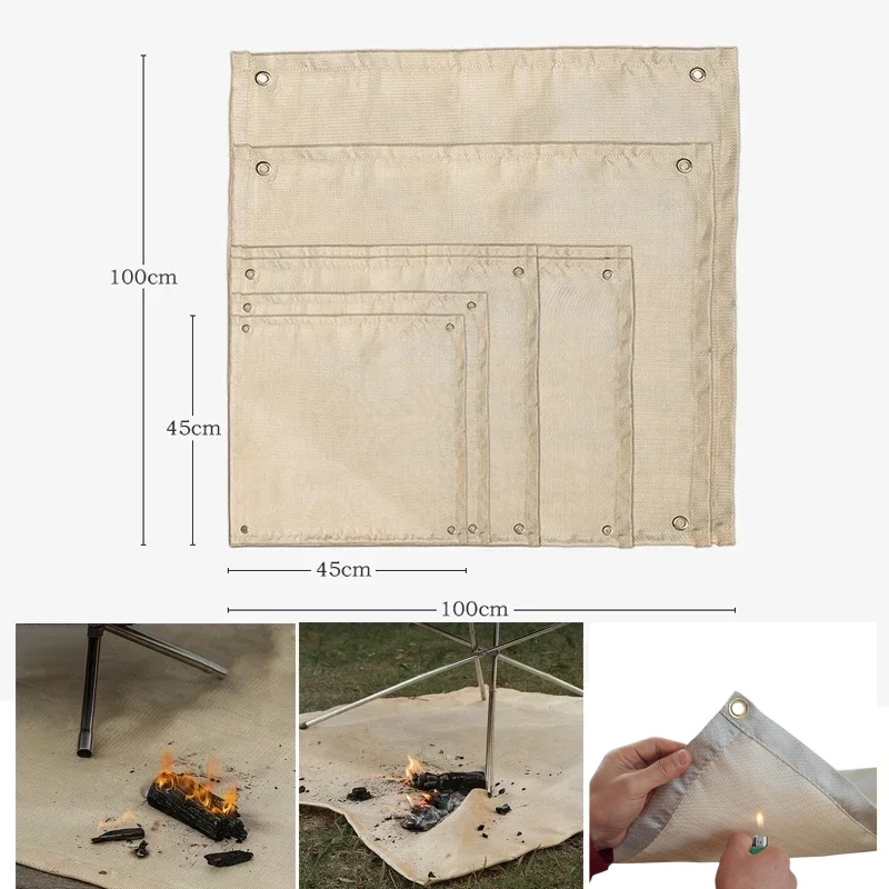 Outdoor Camping Grill - Alfombra ignífuga para acampar, manta resistente