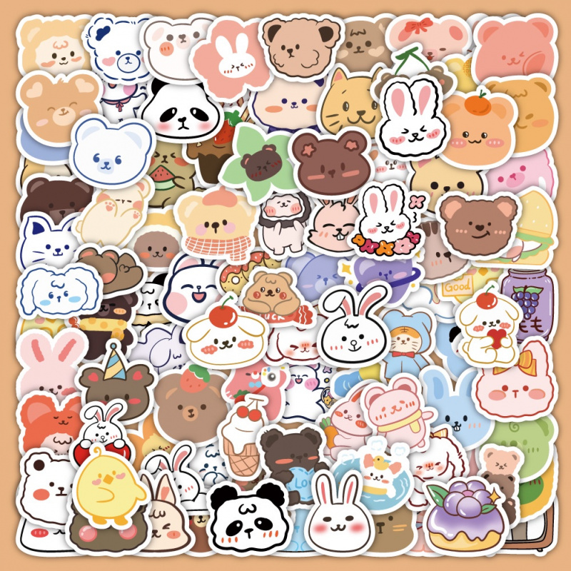 Bear Canister - 100 unids Oso Lindo Pegatinas de