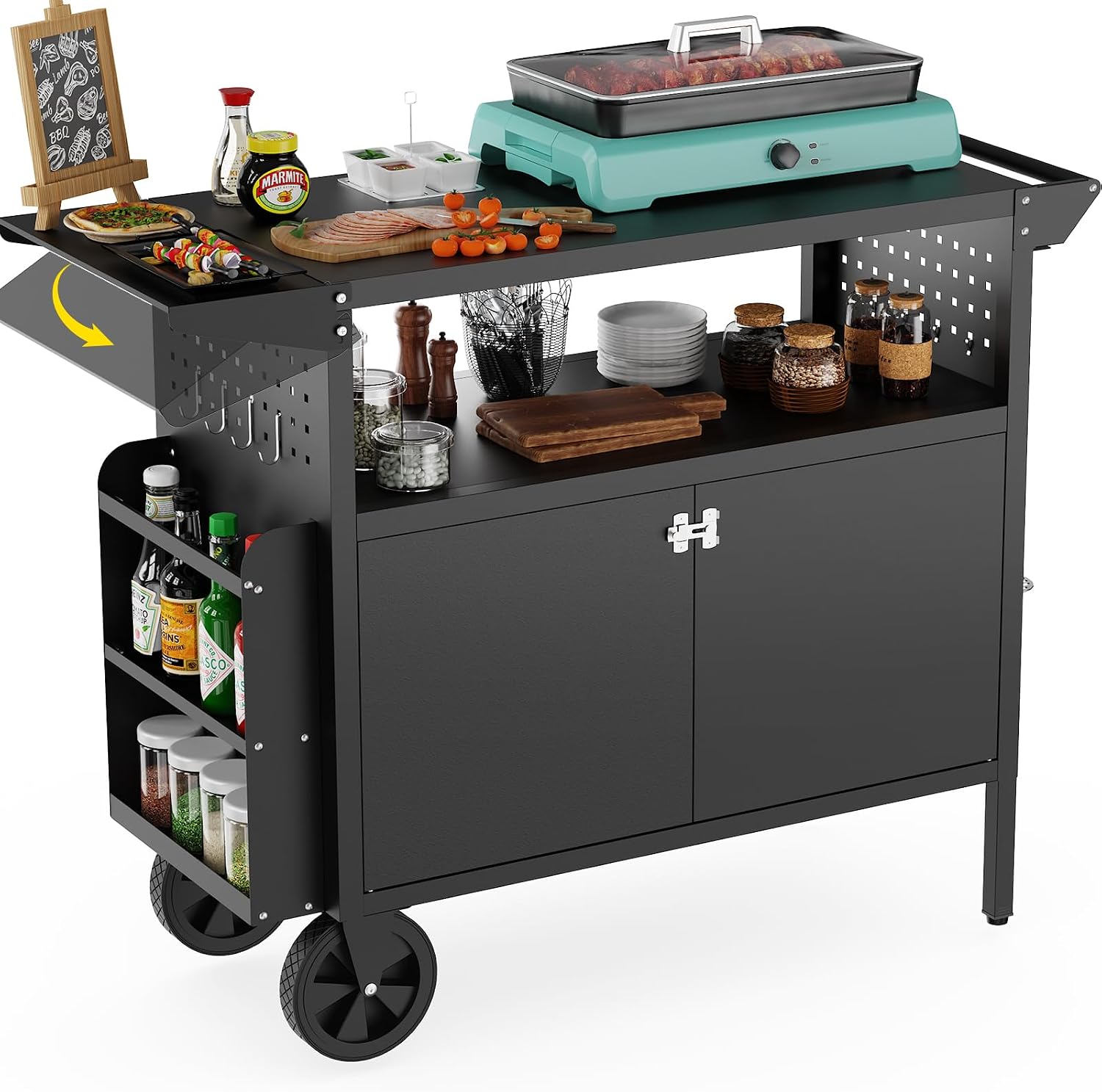 Outdoor Camping Grill - Carrito de parrilla para exteriores con