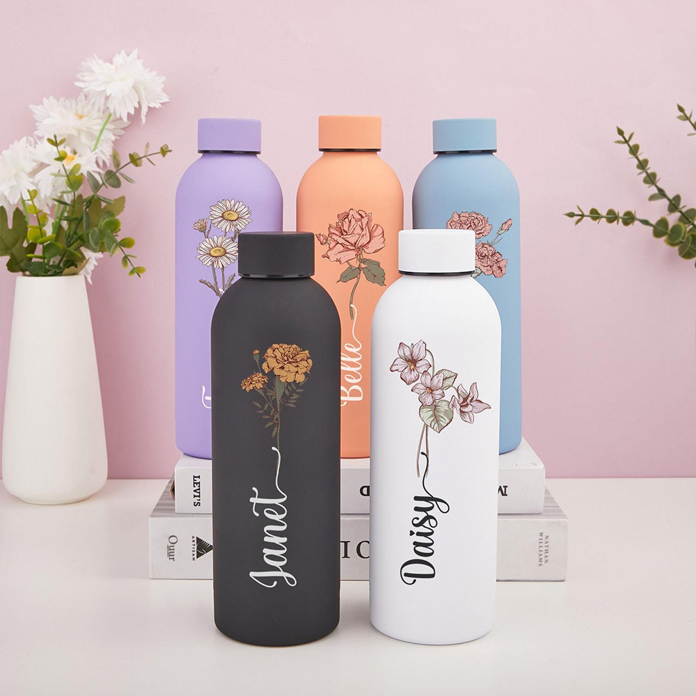 Outdoor Camping Direct - Botella de Agua Floral Personalizada, Botella