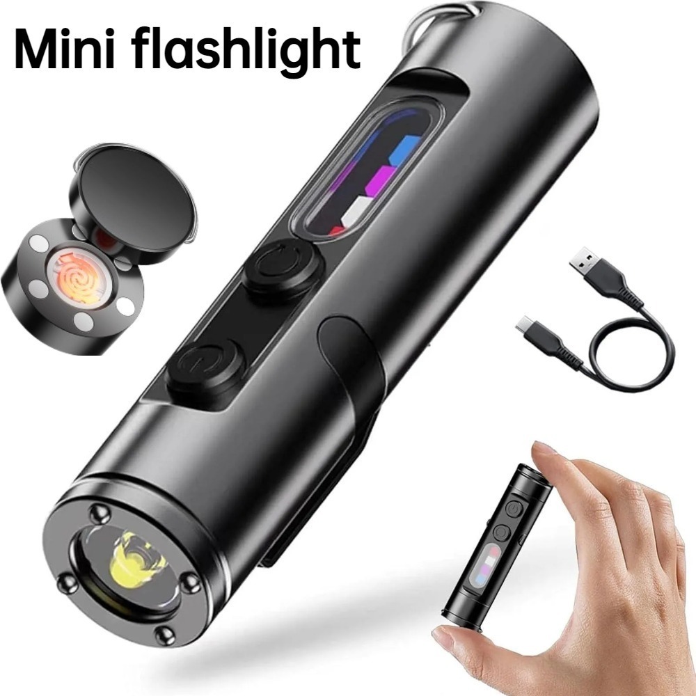 Outdoor Camping Hat - Mini linterna LED recargable tipo C