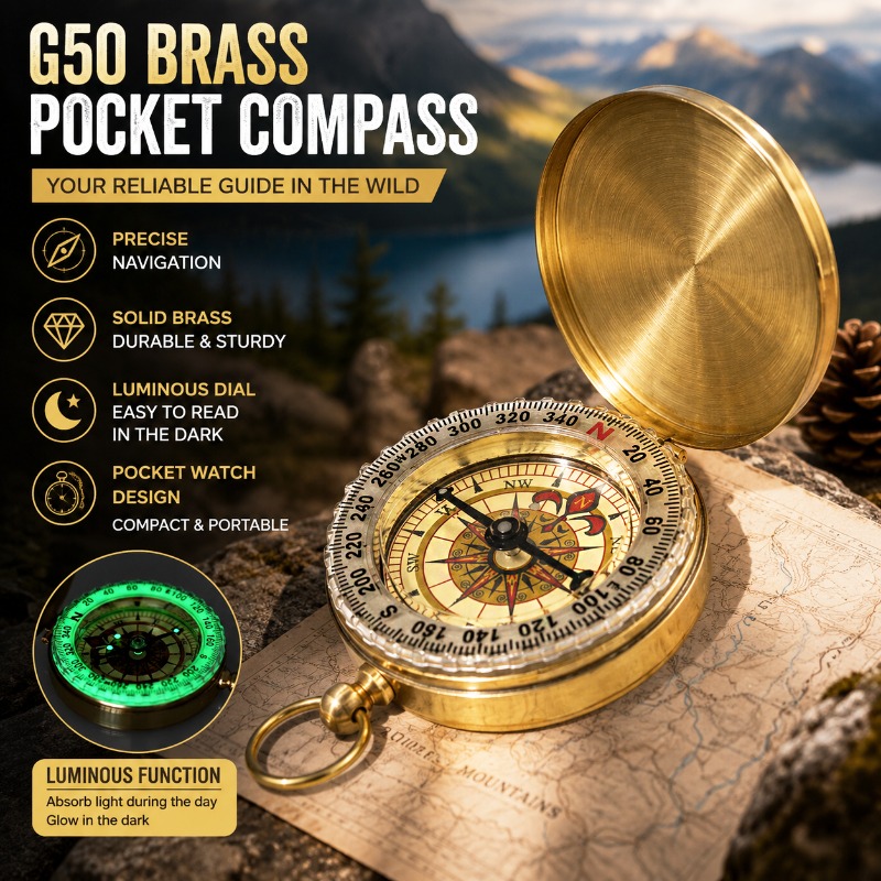 Outdoor Camping Direct - Brújula de Bolsillo de Latón de