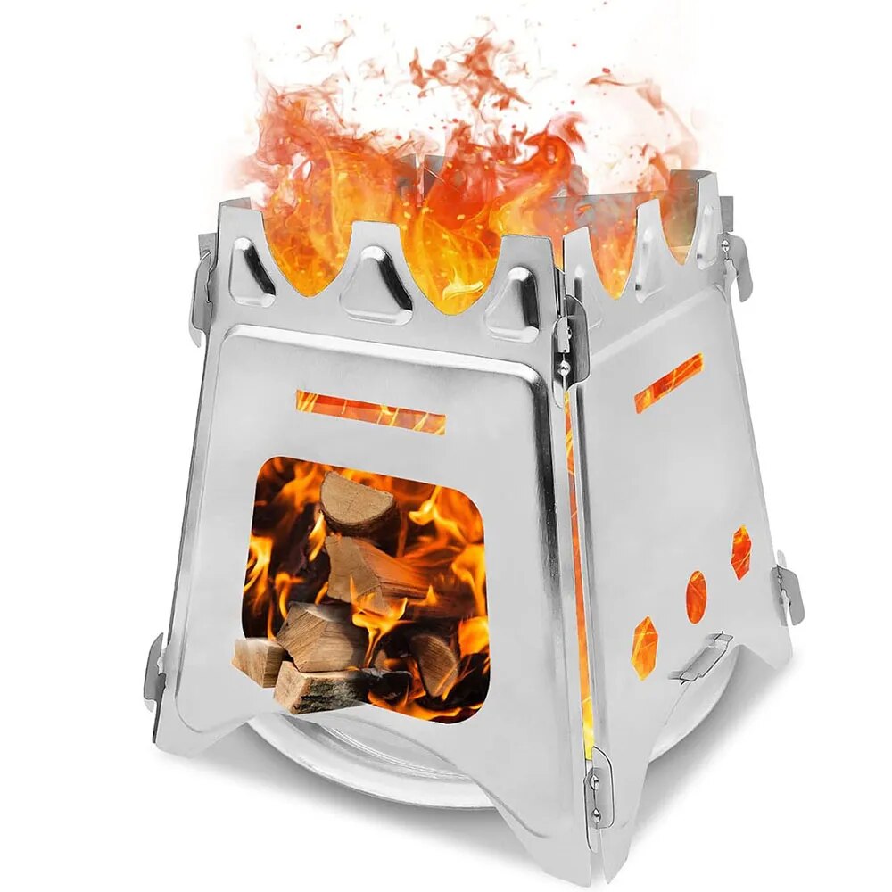Outdoor Camping Stove Wood - Estufa de leña portátil para acampar,