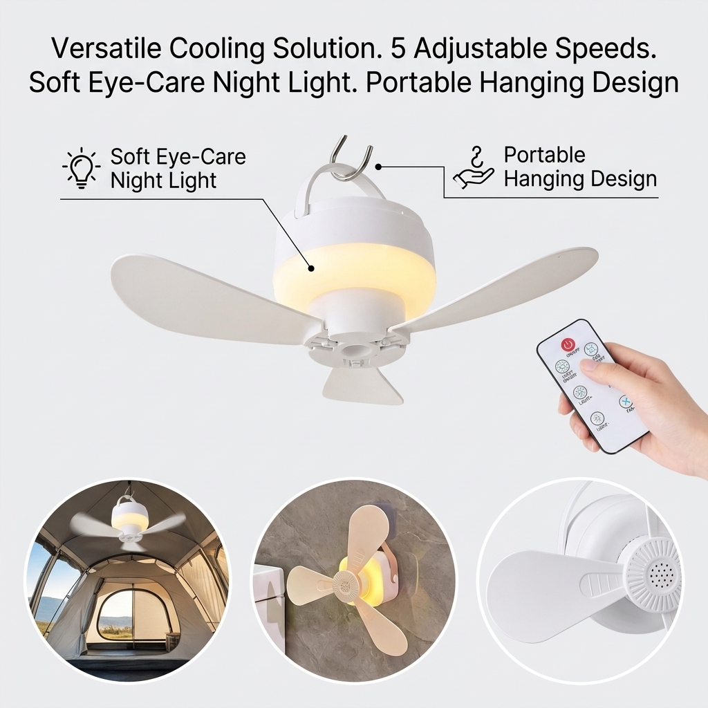 Ventilador de Techo Pequeño, V - Outdoor Camping Ventilator reseña y precio