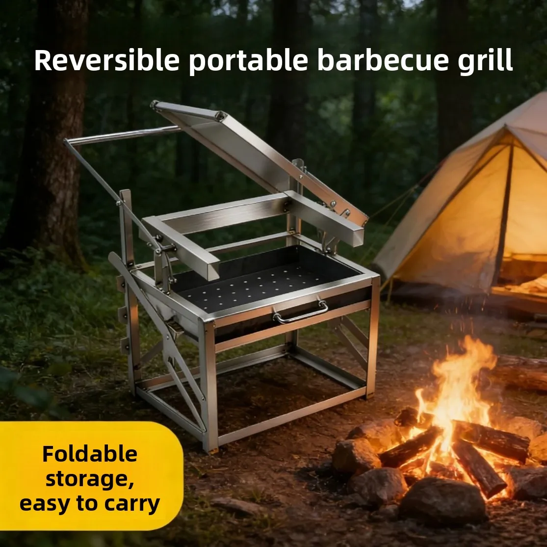 Parrilla de barbacoa duradera  - Outdoor Camping Grill reseña y precio