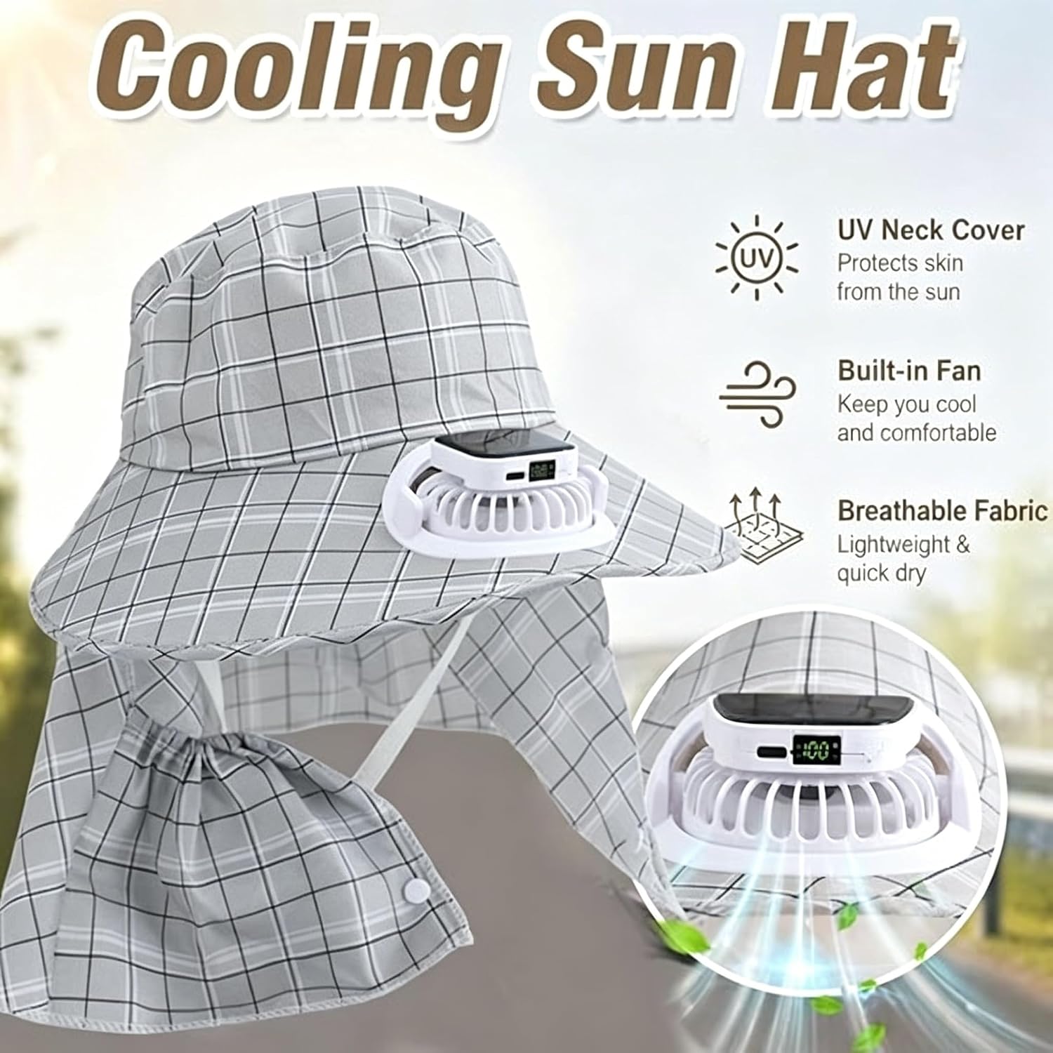 1PC Sombrero con Ventilador de - Outdoor Camping Hat reseña y precio