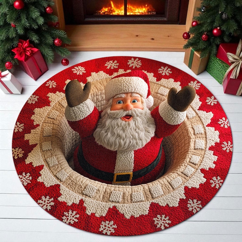Felpudo redondo navideño de Pa - Outdoor Camping Decor Ideas reseña y precio