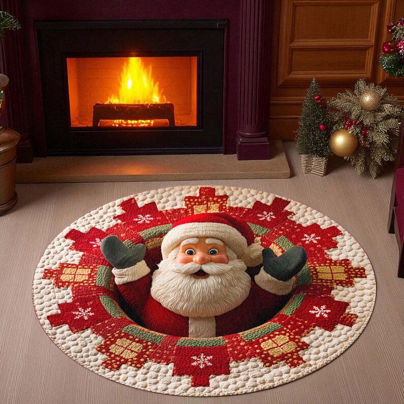 Felpudo redondo navideño de Pa - Outdoor Camping Decor Ideas reseña y precio