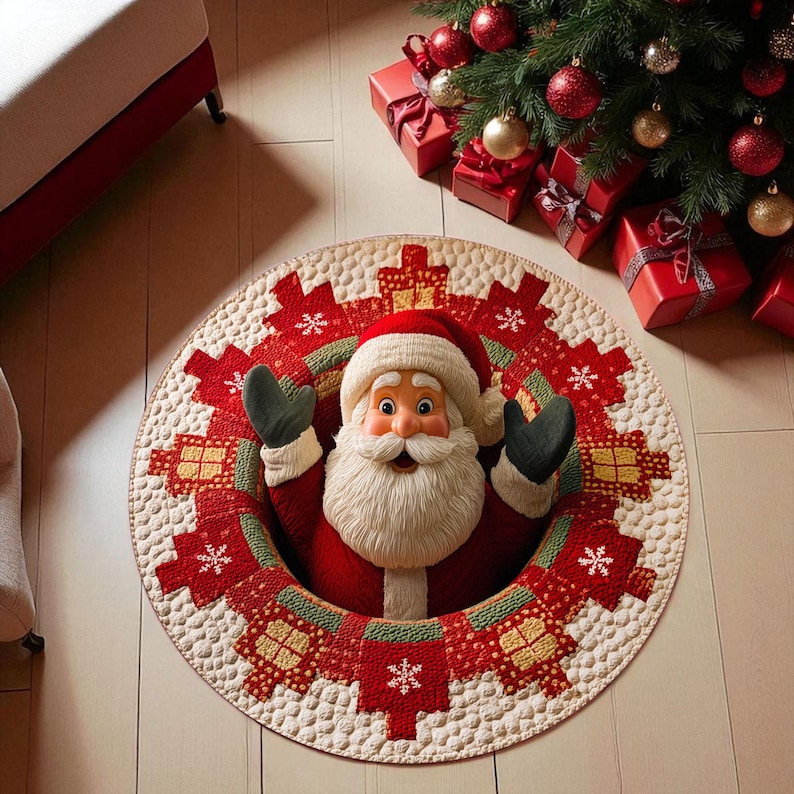 Felpudo redondo navideño de Pa - Outdoor Camping Decor Ideas reseña y precio