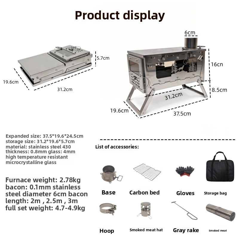 Estufa de Leña Plegable Portát - Outdoor Camping Stove Wood reseña y precio