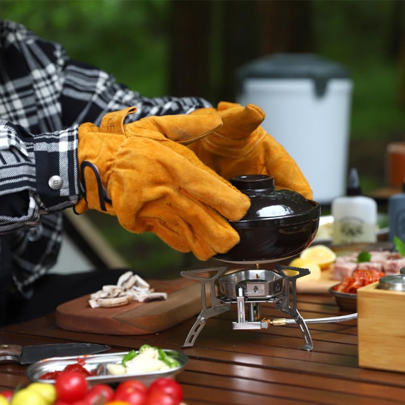 Guantes ignífugos resistentes  - Outdoor Camping Grill reseña y precio