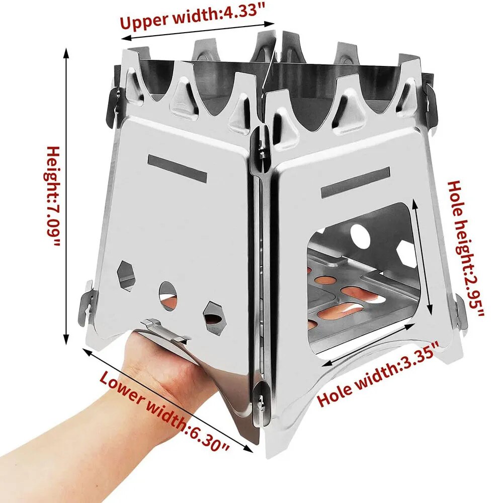 Estufa de leña portátil para a - Outdoor Camping Stove Wood reseña y precio