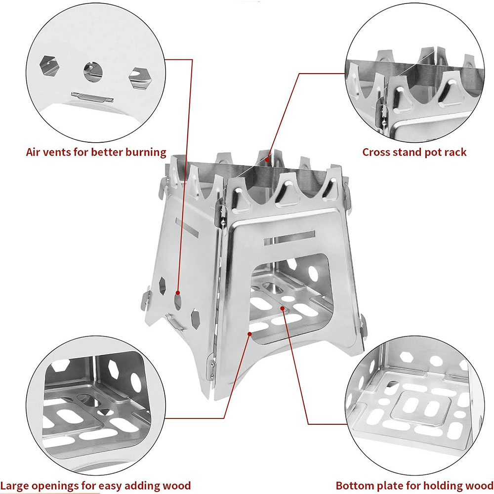 Estufa de leña portátil para a - Outdoor Camping Stove Wood reseña y precio