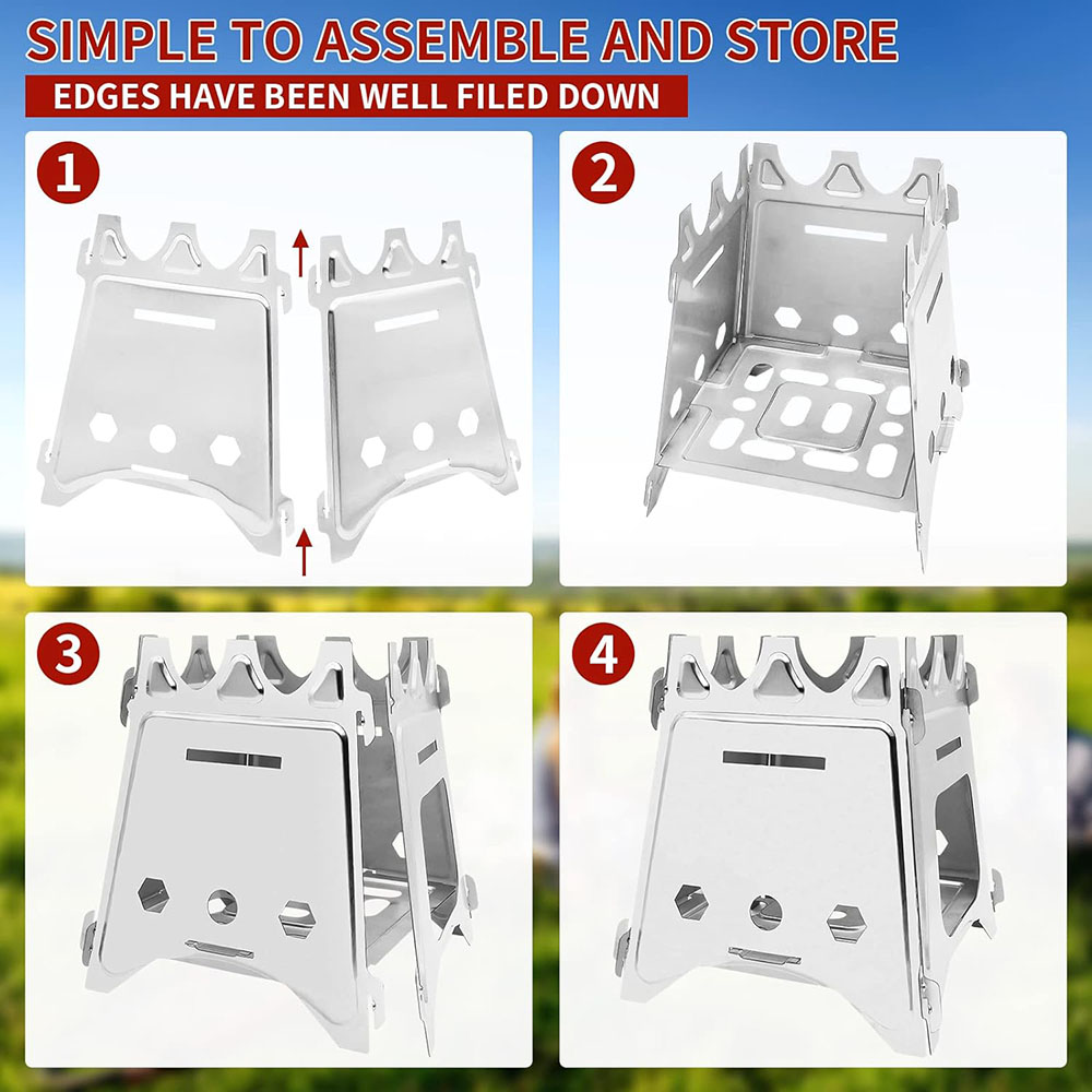 Estufa de leña portátil para a - Outdoor Camping Stove Wood reseña y precio